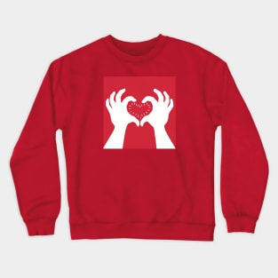 Hands making the sign of love, a heart Crewneck Sweatshirt